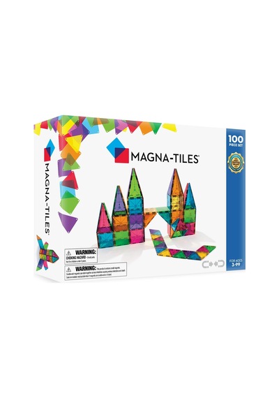 Magna Tiles 100 Parçalı Set Clear Colours, Farklı, Manyetik 3d Yapı Taşları, Net Renklerde, Eğlenceli Öğrenmeyi