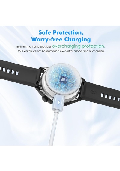 Caseonn Honor Magic Watch 2 42mm Manyetik Usb Hızlı Şarj Kablosu Beyaz