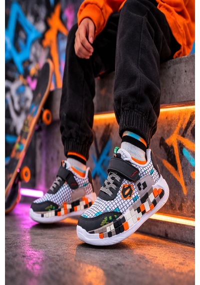 Muggo Block Renkli Blok Tabanlı Cırtlı Ve Bağcıklı Çocuk Sneaker Spor Ayakkabı Gri Muggo Block Renkli Blok Tabanlı Cırtlı Ve Bağcıklı Çocuk Sneaker Spor Ayakkabı Gri