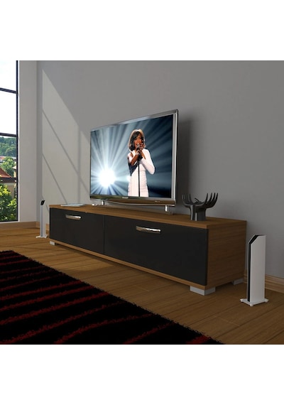 Decoraktiv Eko 140 Mdf Std Tv Ünitesi Tv Sehpası - Ceviz - Siyah Ceviz - Siyah