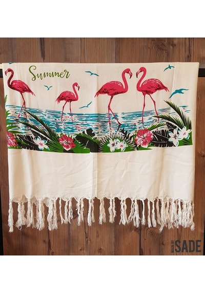 Peştemal Bambu Flamingo Desen