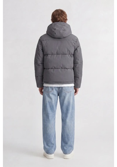Jack & Jones Erkek Jjgalaxy Kapüşonlu Şişme Mont 12303930 Asfalt