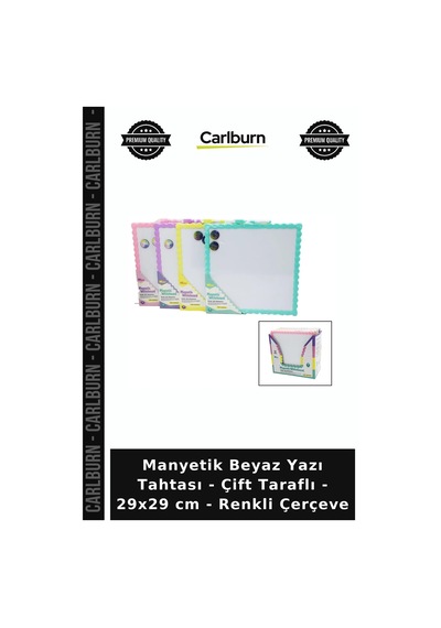 Özel Üretim Ofis Ve Okul Manyetik Beyaz Yazı Tahtası - Çift Taraflı - 29x29 Cm - Renkli Çerçeve Diğer