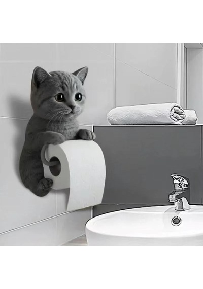 Lb Kedi Tasarımlı Tuvalet Kağıtlığı Çok Renkli