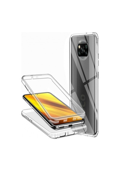 Teknomoda Xiaomi Poco X3 360 Kılıf Şeffaf Ön Arka Korumalı Silikon