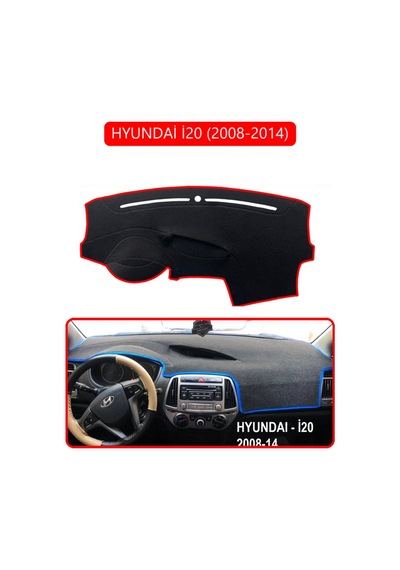Hyundai İ20 2008-2014torpido Koruma Halısı Kırmızı Kenar