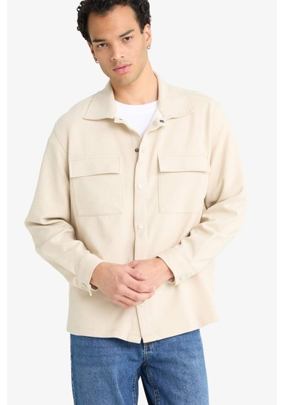 Defacto Regular Fit Twill Uzun Kollu Gömlek E7689ax25aubg359 Bej