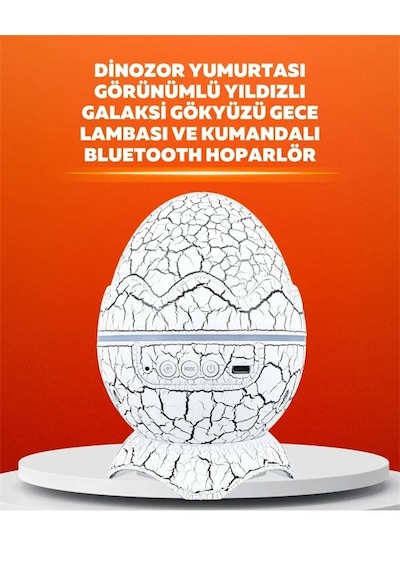 Dinozor Yumurtası Tasarımlı Projektörlü Gece Lambası Sarı 87162379