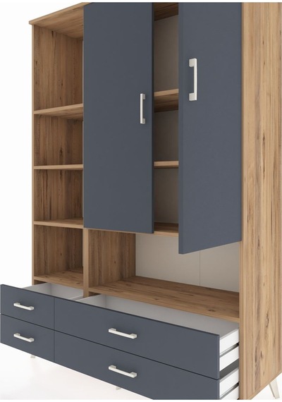 Hyperion Dolap 8 Raflı 4 Çekmeceli 2 Kapaklı 132x44x195 Çam-antrasit/antrasit Antrasıt/antrasıt Hyperion Dolap 8 Raflı 4 Çekmeceli 2 Kapaklı 132x44x195 Çam-antrasit/antrasit Antrasıt/antrasıt