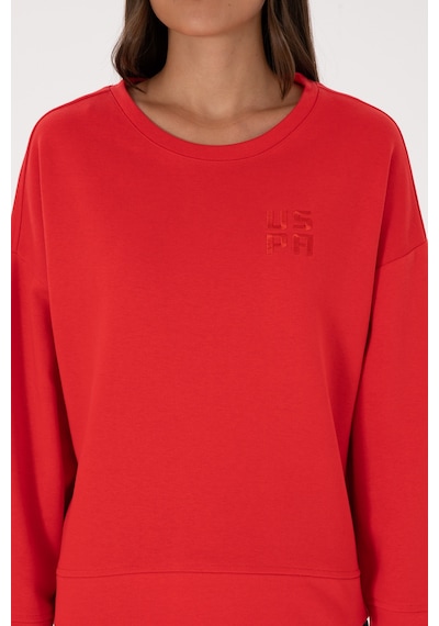 U.S. Polo Assn. Kadın Kırmızı Bisiklet Yaka Basic Sweatshırt 50313565-VR030