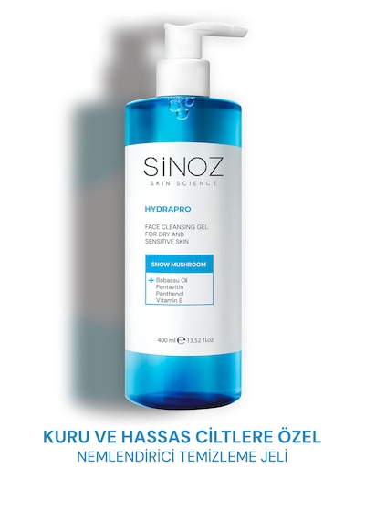 Sinoz Hydrapro Kuru ve Hassas Ciltler için Nemlendiricili Yüz Temizleme Jeli 400 ML