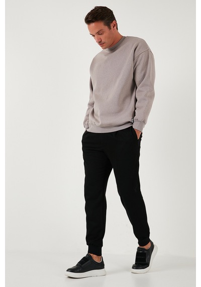 Buratti  Regular Fit Bisiklet Yaka Pamuklu Içi Tüylü Yumuşak Şardonlu Erkek Sweat 5905255 Kül