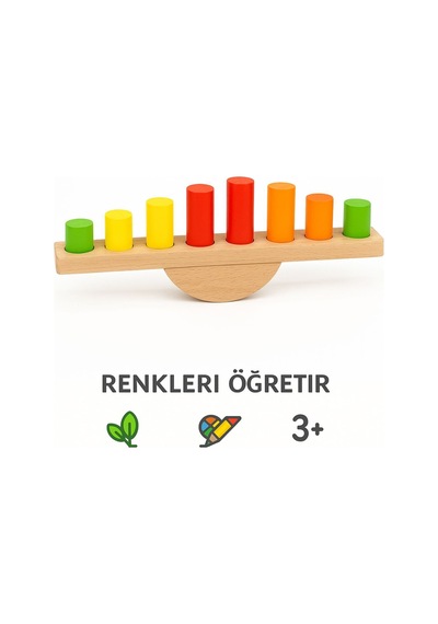 Ahşap Denge Kulesi Renkli Silindirli Eğitici Motor Beceri Ve Koordinasyon Oyunu