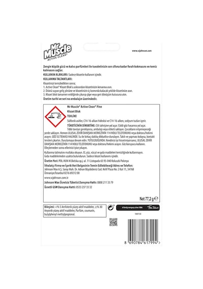 Mr. Muscle Active Clean Klozet Blok Çam 2'li 77 G