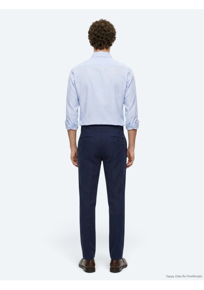 Kip Lacivert Düz Dokuma Regular Fit Casual Pamuk Karışımlı Pantolon Lacivert --