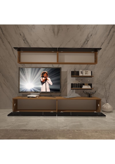 Decoraktiv Eko 5 Mdf Std Tv Ünitesi Tv Sehpası Ceviz - Siyah
