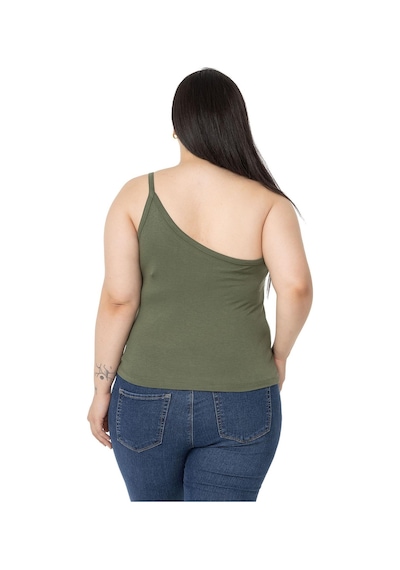 Disentis Büyük Beden Tek Omuz Dekolteli Viskon Haki Body-haki Haki