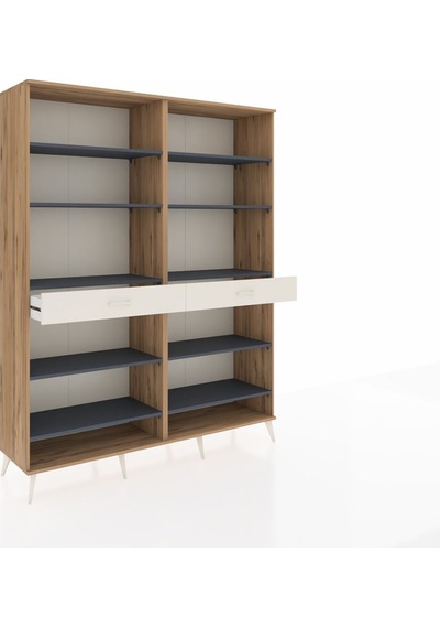 Hyperion Gardrop 10 Raflı 2 Çekmeceli 176x44x221 Çam-antrasit/aytaşı Antrasit/aytaşı Hyperion Gardrop 10 Raflı 2 Çekmeceli 176x44x221 Çam-antrasit/aytaşı Antrasit/aytaşı