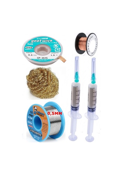 Mechanic/ Lehim 40g 0,5mm Havya Ucu Temizleme Teli Lehim Toplama Cp-3515 Emme Teli 3,5mm Lehimleme Set01