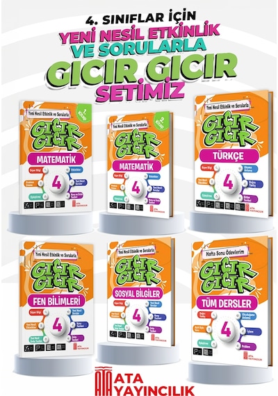 Ata Yayıncılık 4. Sınıf Gıcır Gıcır 6'Lı Set Türkçe - Mat