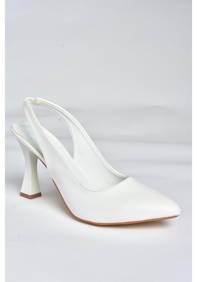 Fox Shoes P250149009 Beyaz Kalın Topuklu Kadın Ayakkabı Beyaz