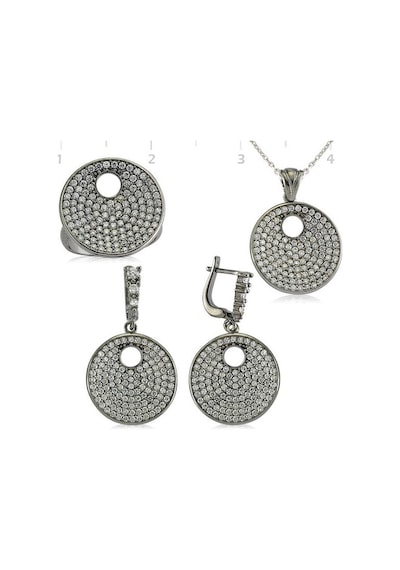 Gümüş Zirkon Taşlı Yuvarlak Kadın Set (510776344)