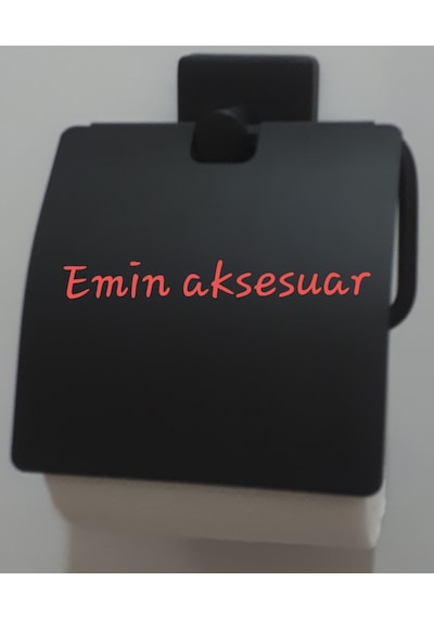 Tuvalet Kağıtlık Kapaklı Kare Tabanlı Mat Siyah