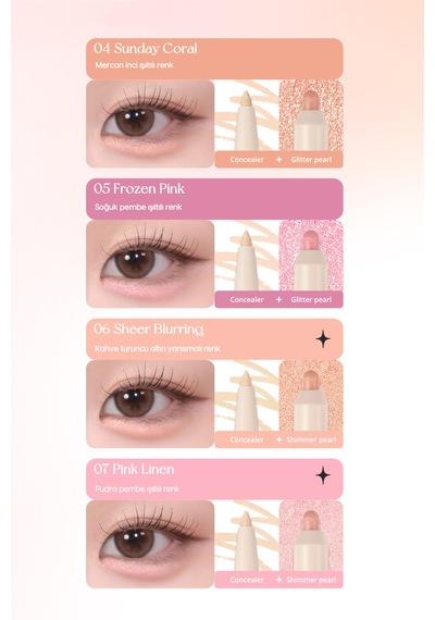 Peripera Sugar Twinkle Duo Eye Stick 05 Frozen Pink