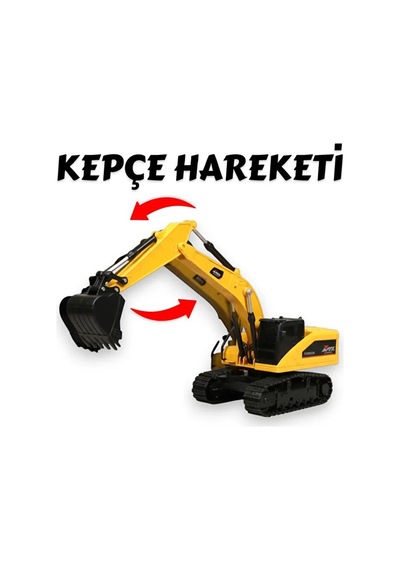 Uzaktan Kumandalı Işıklı Şarjlı 40 Mhz 15 M Kontrol Metal Uçlu Çok Fonksiyonlu Oyuncak Ekskavatör Karışık