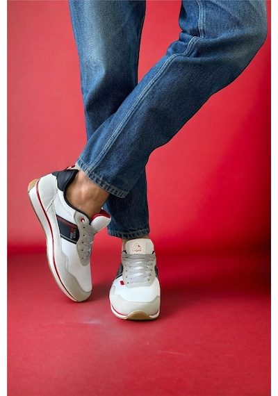 Erkek Günlük Sneaker Spor Ayakkabı Beyaz - Lacivert-Beyaz - Lacivert