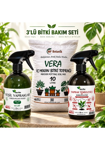 İç Mekan Bitkileri Yaşam Seti - 3 Lü Vera Serisi 10 L
