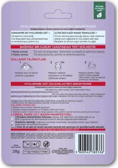 L'Oreal Paris Revitalift Filler Dolgunlaştırıcı Serum Maske