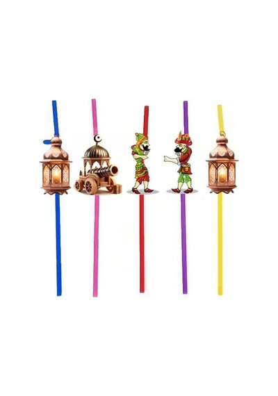 Hacivat Karagöz Temalı 10'lu Artistik Pipet Ramazan Parti Süsü Diğer