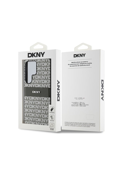 Galaxy Uyumlu S25 Ultra Kılıf Dkny Lisanslı Kartlıklı 3d Yazılı Repeat Texture Pattern Kapak Kahverengi