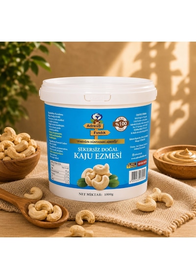 Adress Fındık Şekersiz Doğal Kaju Ezmesi 1 KG