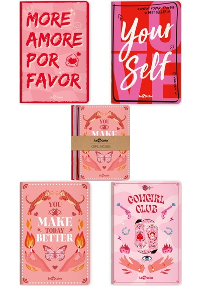 4'lü Gırl Boss Defter Seti Çizgisiz 13x20