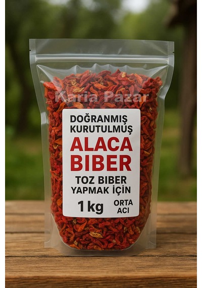 Doğranmış Kurutulmuş Alaca Biber 1kg Toz Biber Yapmak İçin Or