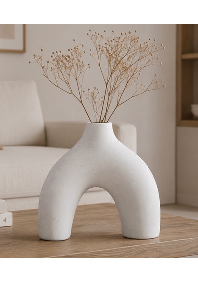 Arco Blanco Seramik Vazo 145 57 145 Mm-7634 Beyaz