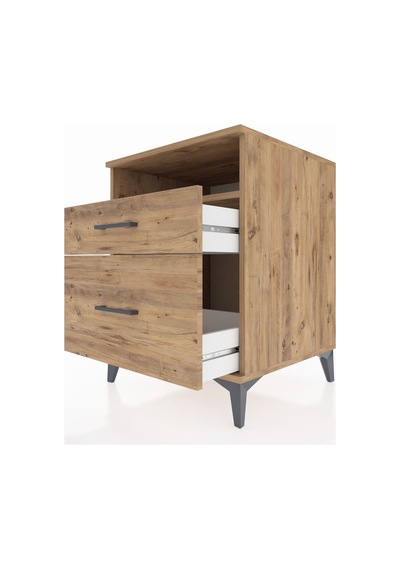 Kronos Komodin Tek Raflı 2 Çekmeceli 60x59x80 Çam-çam Çam