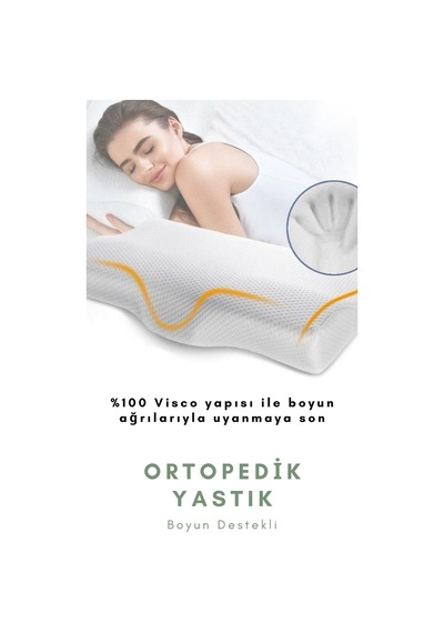Conzaliza Boyun Destekli Ortopedik Yastık Beyaz
