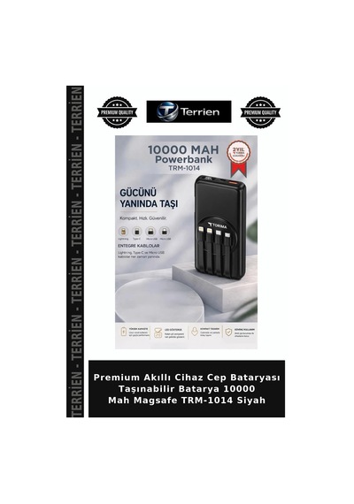Premium Akıllı Cihaz Cep Bataryası Taşınabilir Batarya 10000 Mah Magsafe Trm-1014 Siyah Çok Renkli