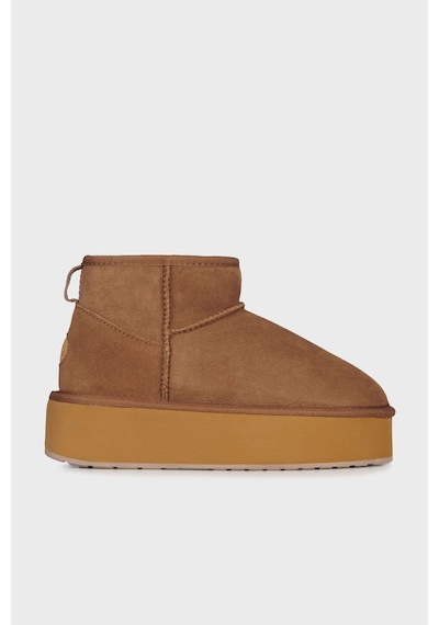 Emu Australia Leather Stinger Micro Flatform Water Resistant Koyun Derisi Koyun Kürkü Bot Camel