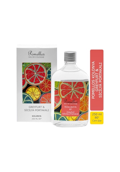 Pomellos 80 Derece Greyfurt & Sicilya Portakalı Kolonya Cam Şişe 250 ML