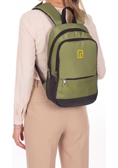 Esvelans Unisex Mini Sırt Çantası, Çok Gözlü Günlük Sırt Çantası Haki
