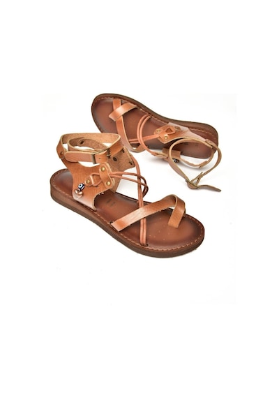 Fox Shoess374781503 Taba Hakiki Deri Parmak Arası Kadın Sandalet Taba