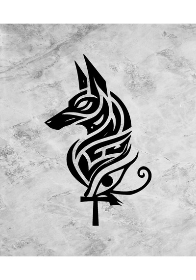 Anubis Sticker - Eski Mısır Mitolojisi - Ölüler Tanrısı - Araba Oto Motosiklet Karavan Pc Laptop Sticker - 00351 15x9 Cm
