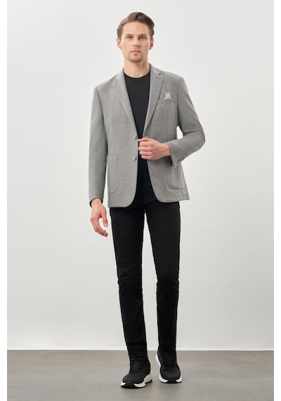 İmza Gri Kendinden Çizgili Desen Flannel Mono Yaka 2 Düğme Esnek 6 Drop Slim Fit Casual Ceket 1002245167 100 Gri İmza Gri Kendinden Çizgili Desen Flannel Mono Yaka 2 Düğme Esnek 6 Drop Slim Fit Casual Ceket 1002245167 100 Gri