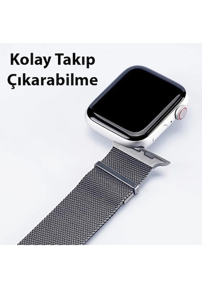 Dux Ducis Apple Watch Uyumlu 38/40/41mm İçin Milanese Premium Milano Loop Kayış Kordon- 5775