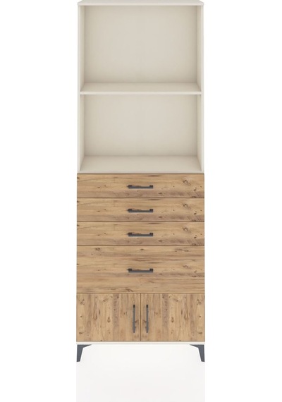 Arges Dolap 2 Raflı 4 Çekmeceli 2 Kapaklı 88x30x243 Aytaşı-çam Aytaşı