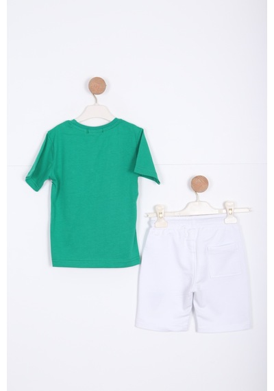 Xo Kids Erkek Çocuk Şort Alt Üst Takım 2-7 Yaş 3225 Yeşil